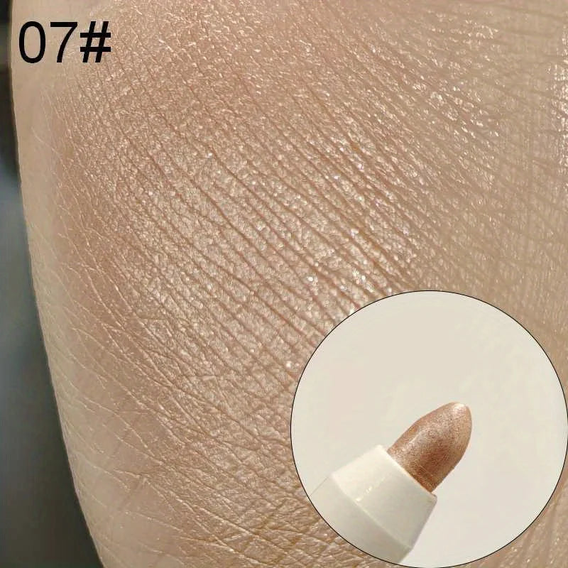 1 crayon fard à paupières gris, marron et blanc, longue tenue, nacré et pailleté, monochrome, illuminateur