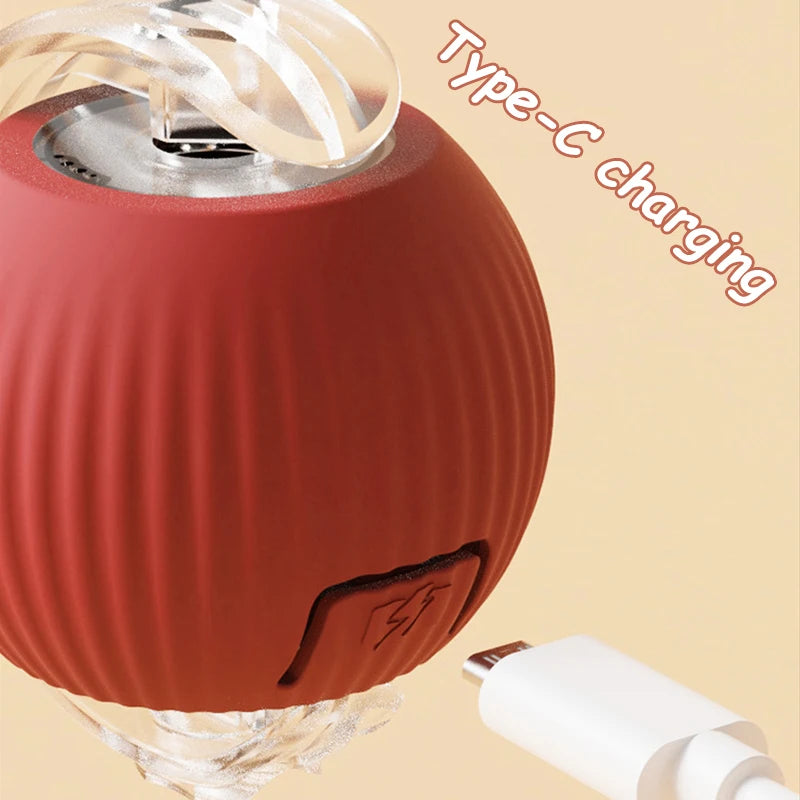 Automatic Interactive Rolling Ball with Faux Tail – Rechargeable Smart Cat & Dog Toy