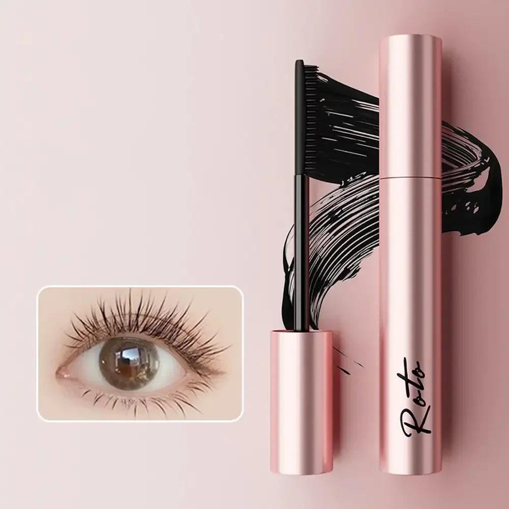 Mascara fibres de soie mat brosse ultra-fine allongeant cils waterproof séchage rapide brun et noir recourbant