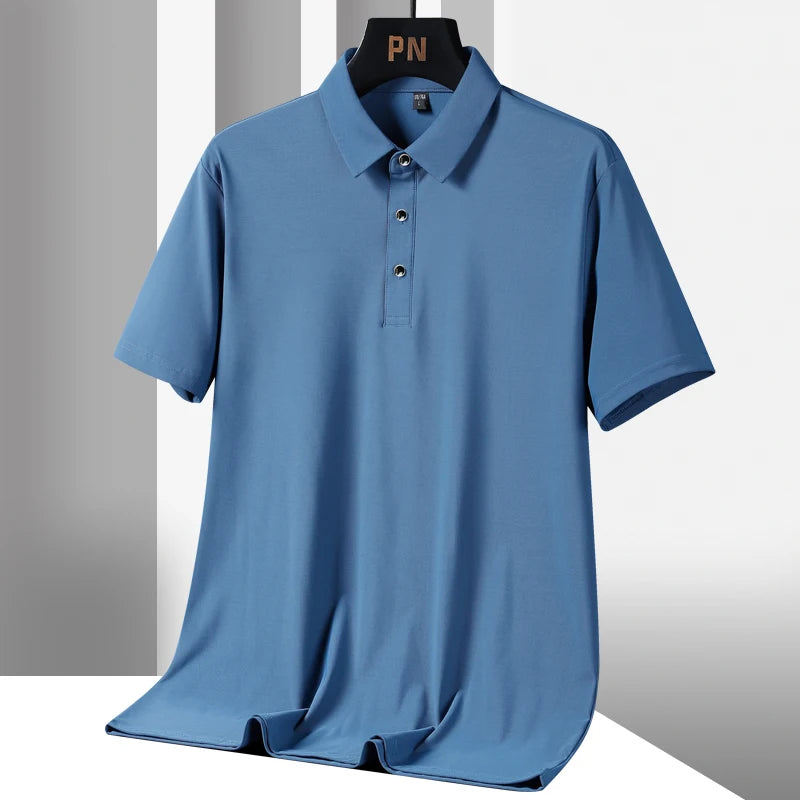 Été grande taille 7xl 8xl 9xl Polo hommes séchage rapide glace soie respirant Polo hommes surdimensionné affaires Polo marque vêtements