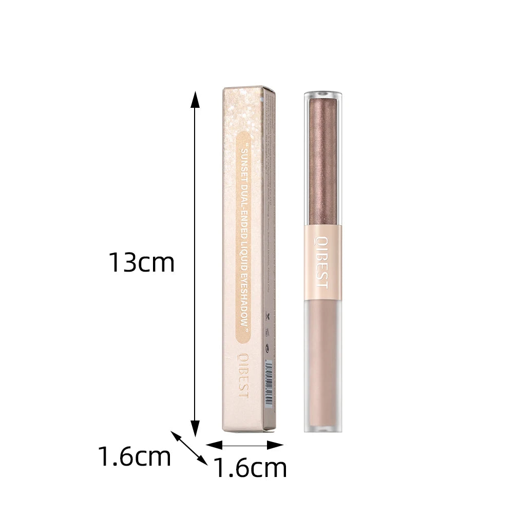 **« Fard à paupières liquide pailleté  double embout – Contour et blush, mat et scintillant »**