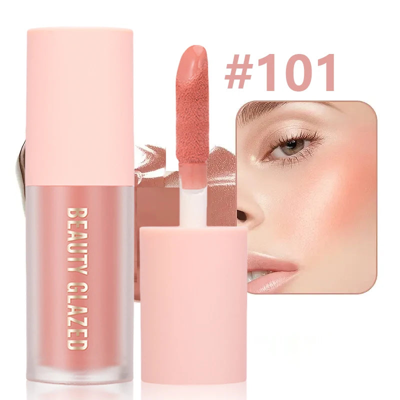 Blush crème doux 3 teintes – Blush liquide pour joues, léger et longue tenue – Résistant aux bavures, effet naturel et fini lumineux