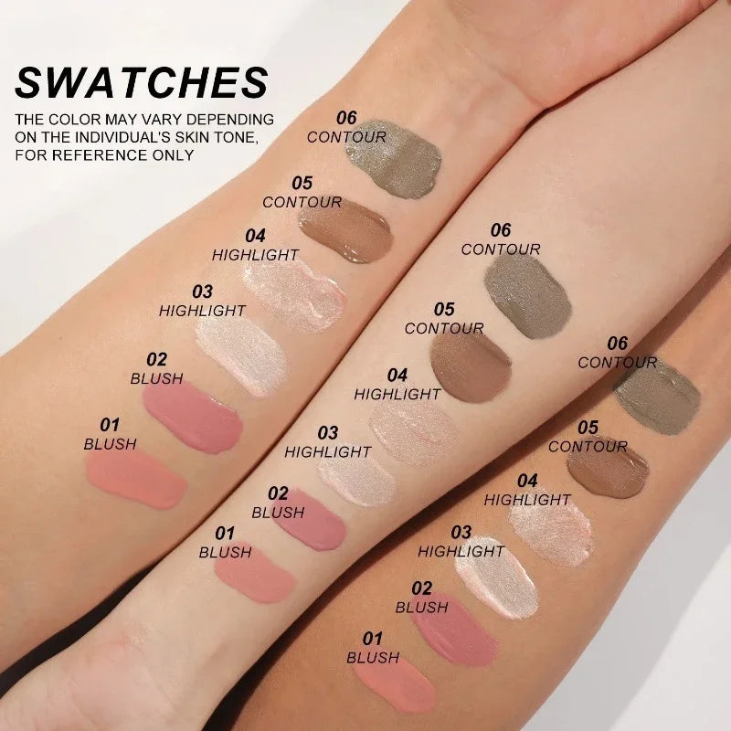 Blush Liquide Multifonction — Pour Visage, Contour et Highlighter, Stick Ombre à Paupières, Durable et Waterproof, Texture Crémeuse et Soie, Tout-en-Un