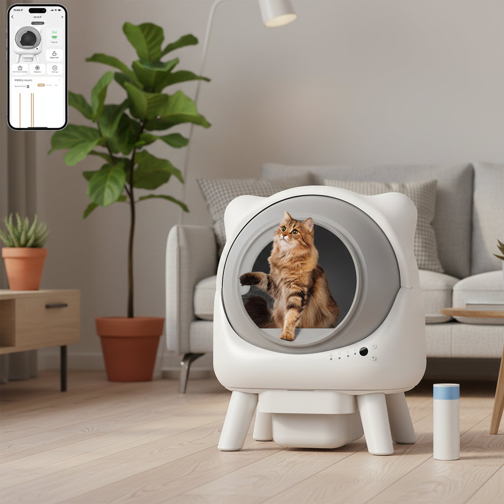 80L Smart Self-Cleaning Cat Litter Box – Automatic App-Controlled Litter Box