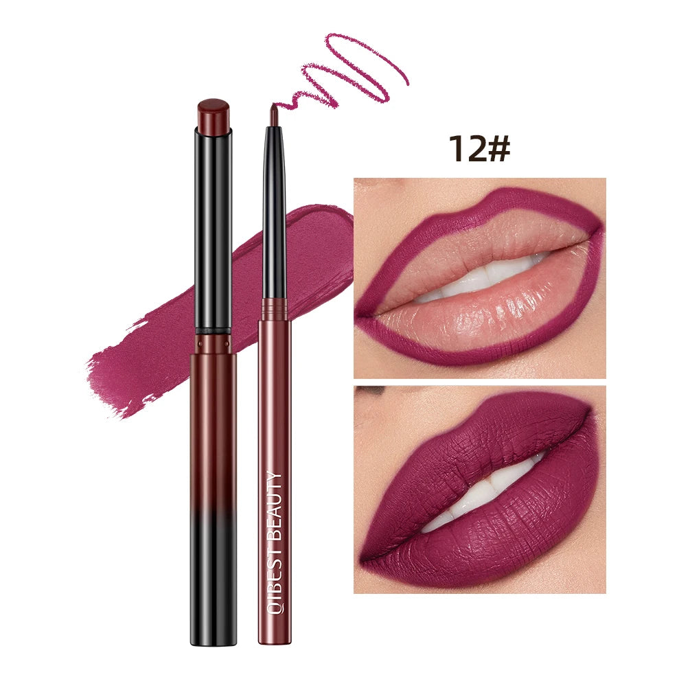 Coffret 2 pièces – Rouge à lèvres mat et crayon contour des lèvres nude | Tenue longue durée et waterproof | Maquillage lèvres précis et élégant