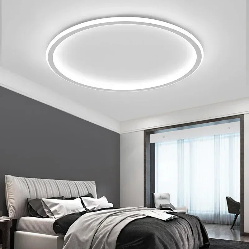 Modern LED Ceiling Light – Circular Flush Mount Fixture for Living Room, Bedroom & Hallway