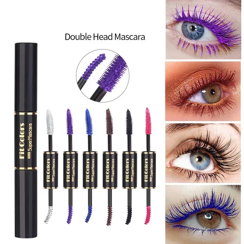 Mascara waterproof coloré volume et courbure séchage rapide longue tenue bleu, violet et blanc