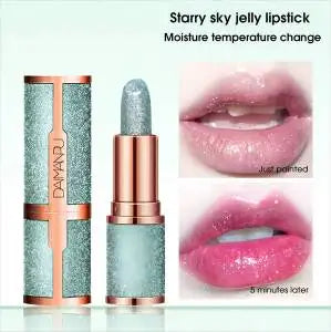 Rouge à lèvres pailleté à changement de couleur selon la température – Tenue longue durée | Waterproof | Teintes rouge et rose | Maquillage sexy pour lèvres