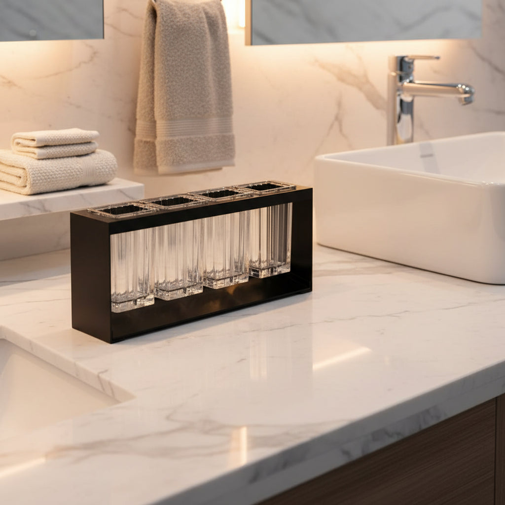 Carbon Steel Electric Toothbrush Holder – Transparent Bathroom Organizer Rack