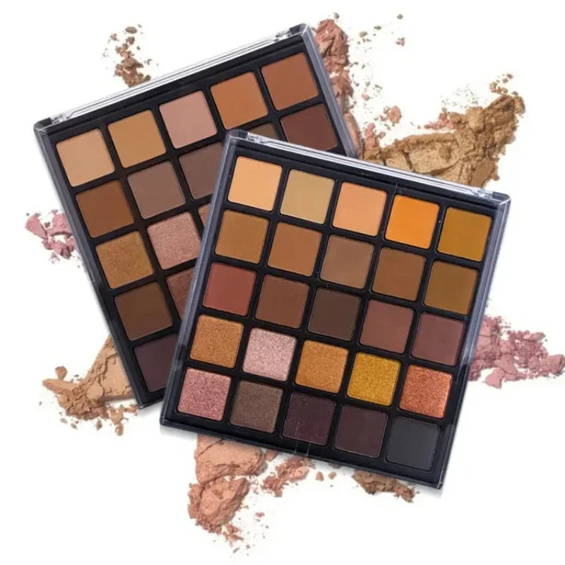 **« Palette fards à paupières 25 couleurs – Nude, tons terre, métallique, pailleté et mat »**
