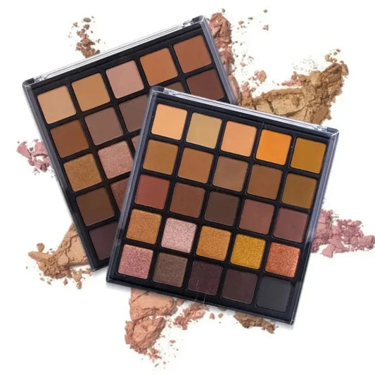 **« Palette fards à paupières 25 couleurs – Nude, tons terre, métallique, pailleté et mat »**