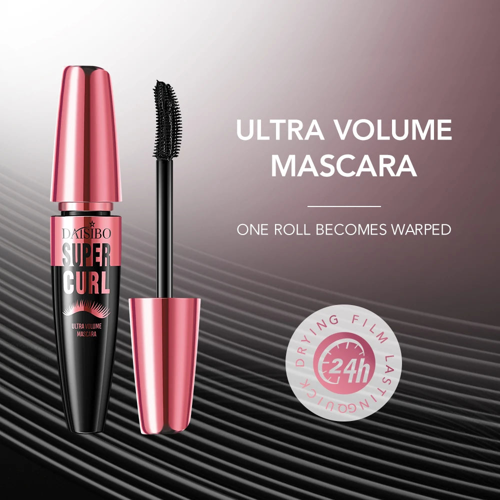 Mascara 4D épais et long waterproof recourbant volume anti-bavure longue tenue grands yeux outil maquillage