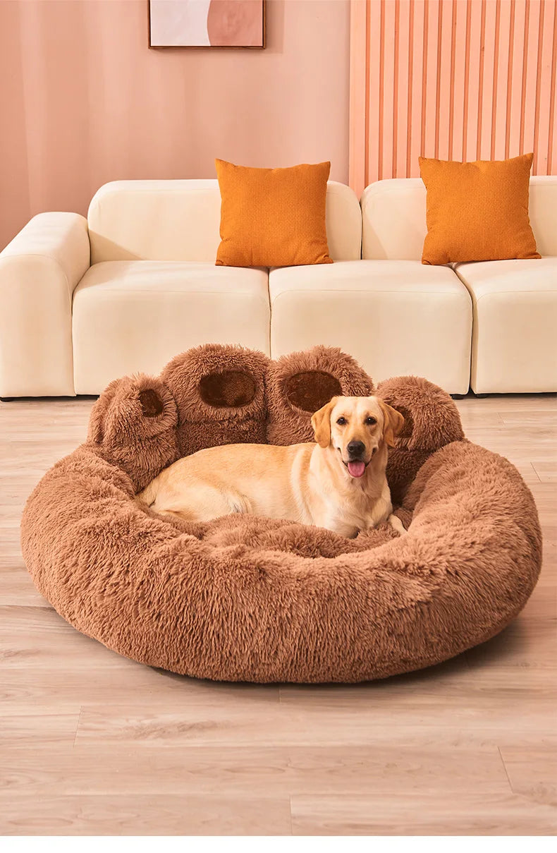 Fluffy Plush Pet Bed – Warm Sofa Bed for Dogs & Cats