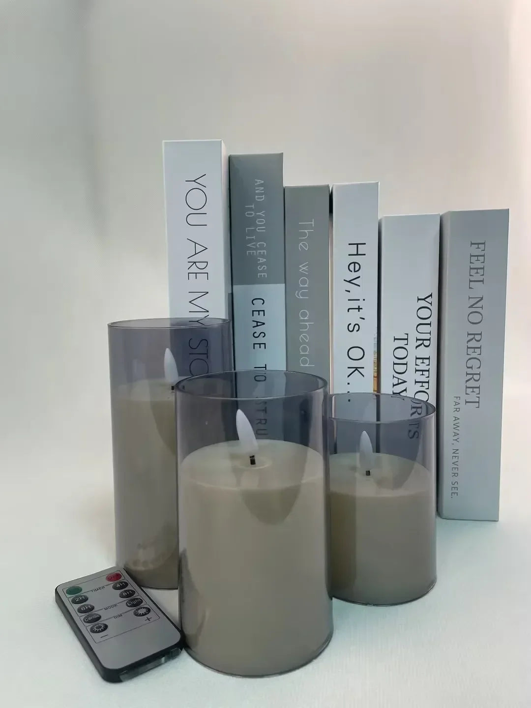 LED Flameless Candles with Remote & Timer – Flickering Acrylic Glass Candle Lights