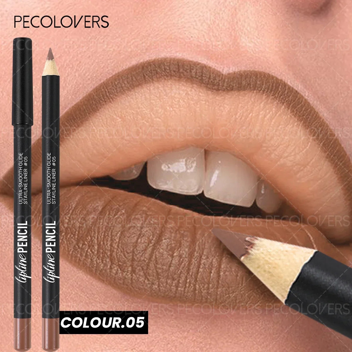 1 Pièce Crayon à Lèvres 2-en-1 Mat – Longue Tenue, Waterproof, Teinte Pumpkin Spice, Couleurs Intenses, Idéal Noël