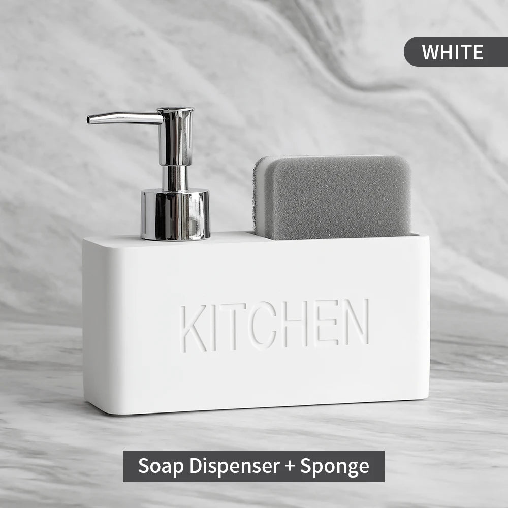 Modern Kitchen Soap Dispenser Set – Sponge & Brush Organizer