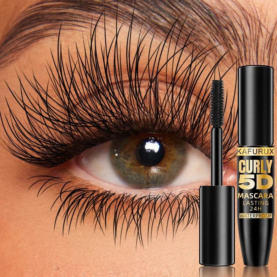 Mascara noir 5D waterproof – Allonge et épaissit les cils avec fibres de soie | Effet extension pour un regard intense | Maquillage pour femmes | Idéal comme cadeau beauté