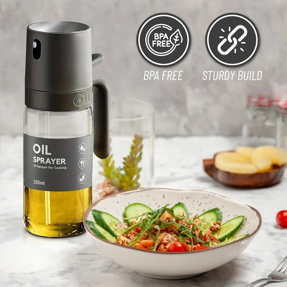250ml Olive Oil Sprayer – BPA-Free High Borosilicate Glass Oil Mister for Air Fryer, BBQ & Cooking