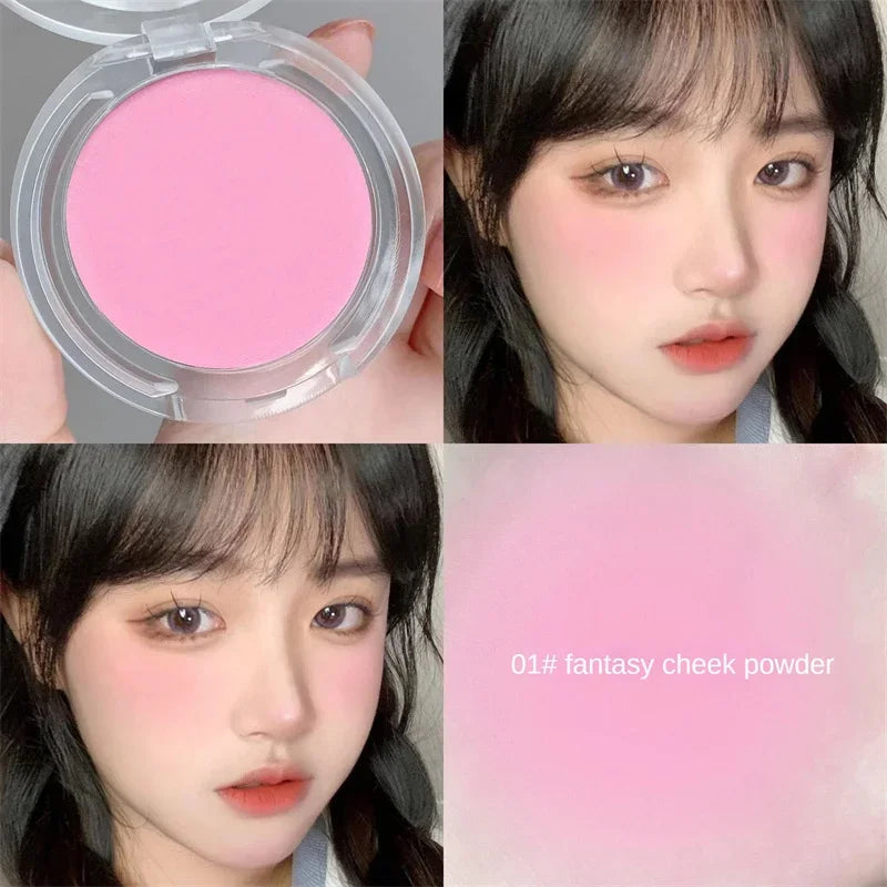 Blush Monochrome Mat — Couleur Naturelle pour les Joues, Illumine le Visage, Résistant à l’Eau, Pour Contouring Facial, Poudre Douce pour Maquillage