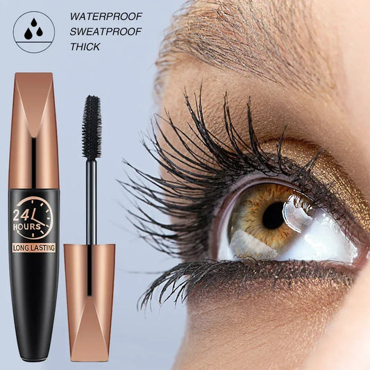 Mascara 5D waterproof fibres de soie noir extensions cils allongeant et volumisant maquillage femme longue tenue