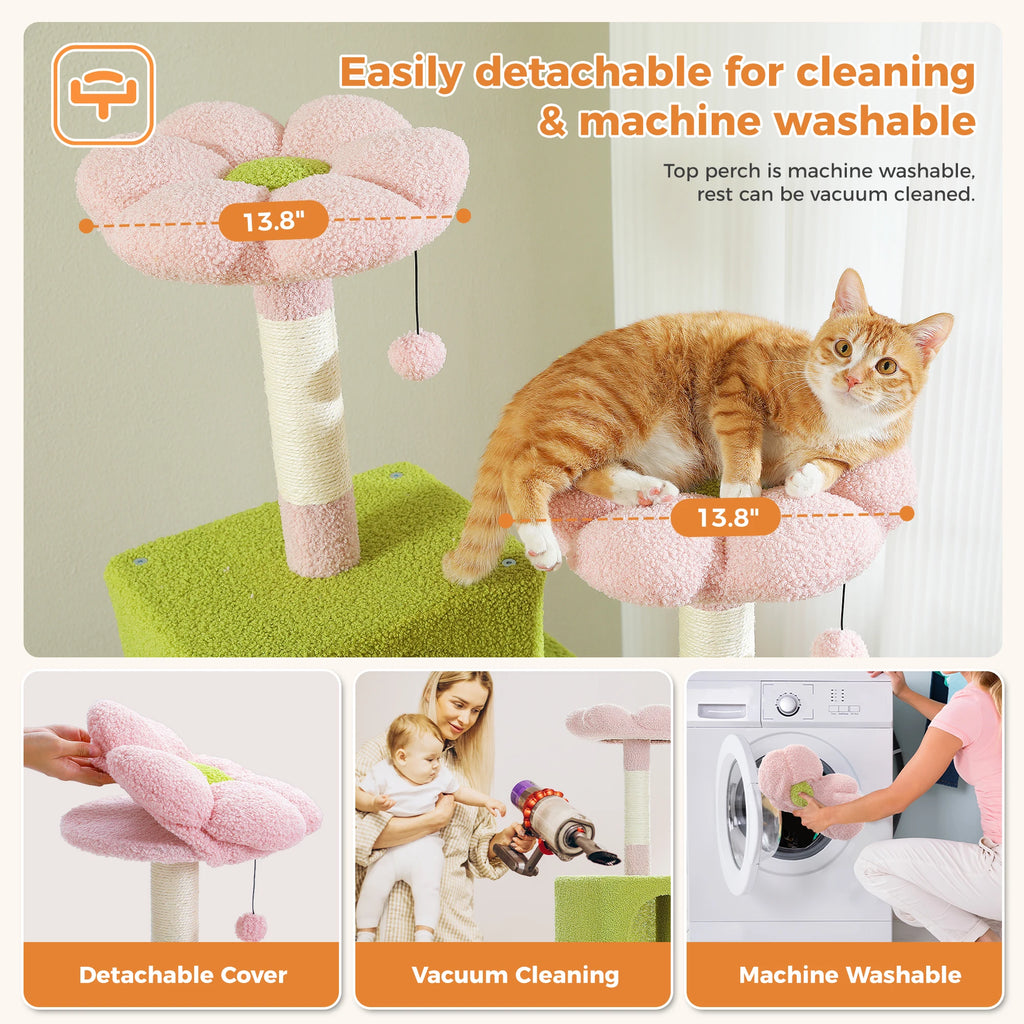 Multi-Level Cat Tree Tower – Cat Condo, Hammock & Scratching Activity Center