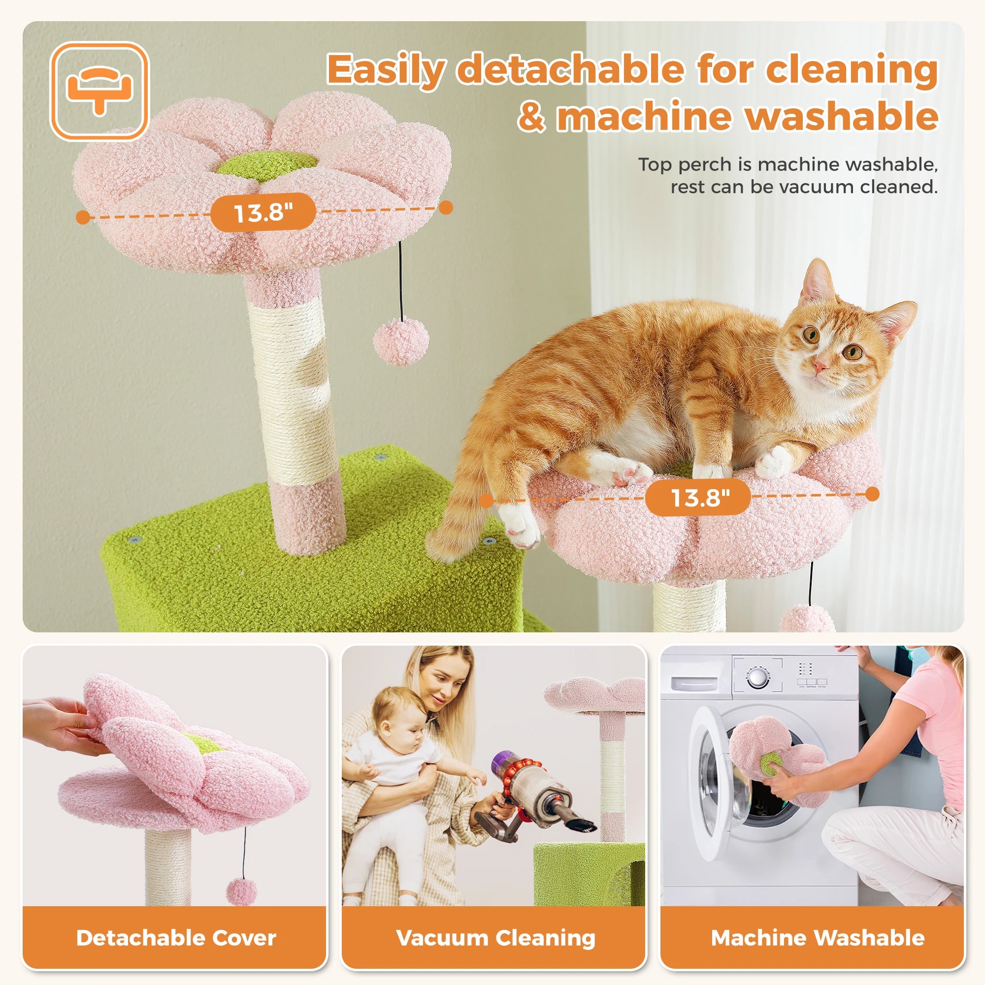 Multi-Level Cat Tree Tower – Cat Condo, Hammock & Scratching Activity Center
