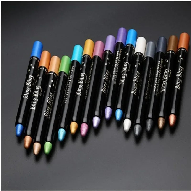 Crayon fard à paupières waterproof nacré – 15 couleurs, paillettes et scintillant, longue tenue, eyeliner et maquillage des yeux