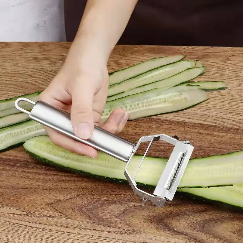 Double-Head Stainless Steel Vegetable Peeler – Multifunction Fruit, Vegetable & Melon Slicer Kitchen Tool
