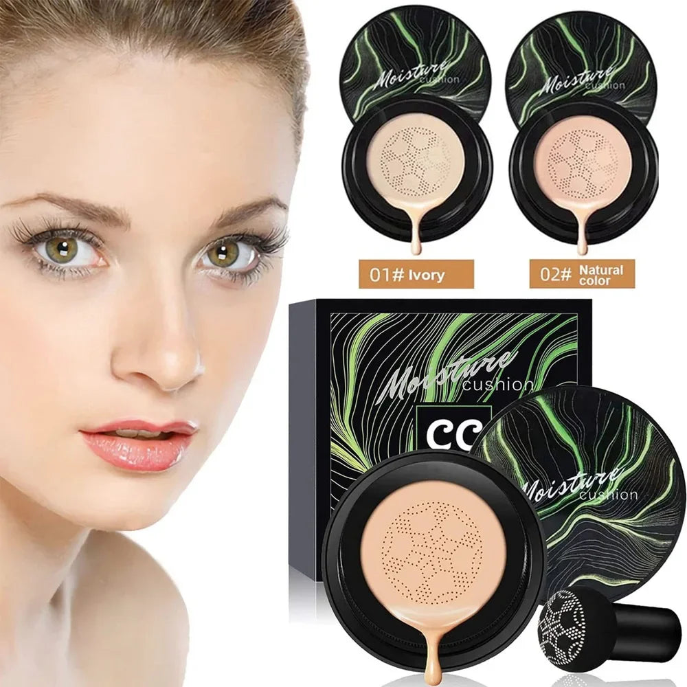 Magic Foundation CC Cream Coussin Air Tête de Champignon – Correcteur, Hydratant, Waterproof, Base de Maquillage pour le Visage