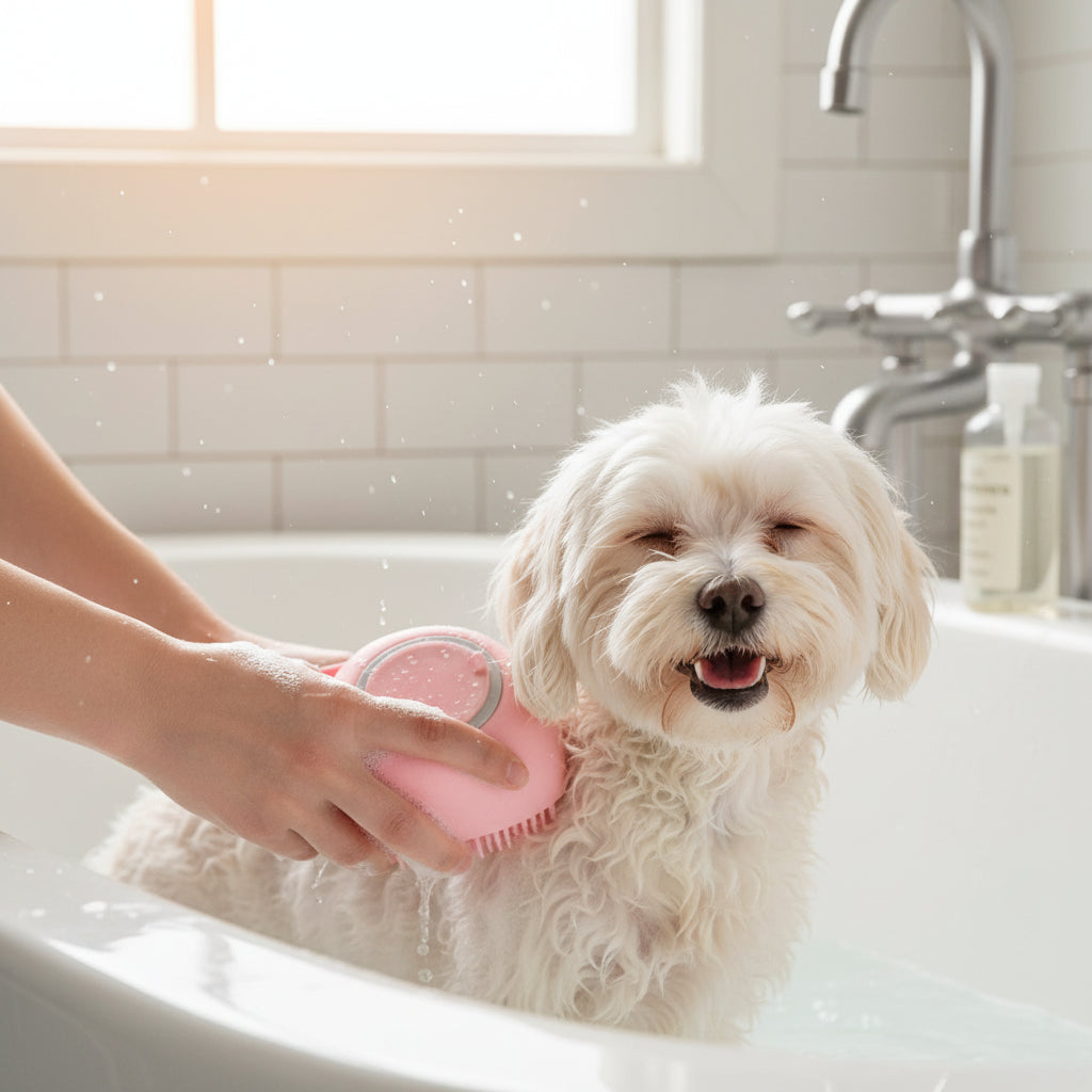 Silicone Pet Bath & Massage Brush Gloves – Grooming Tool for Dogs & Cats