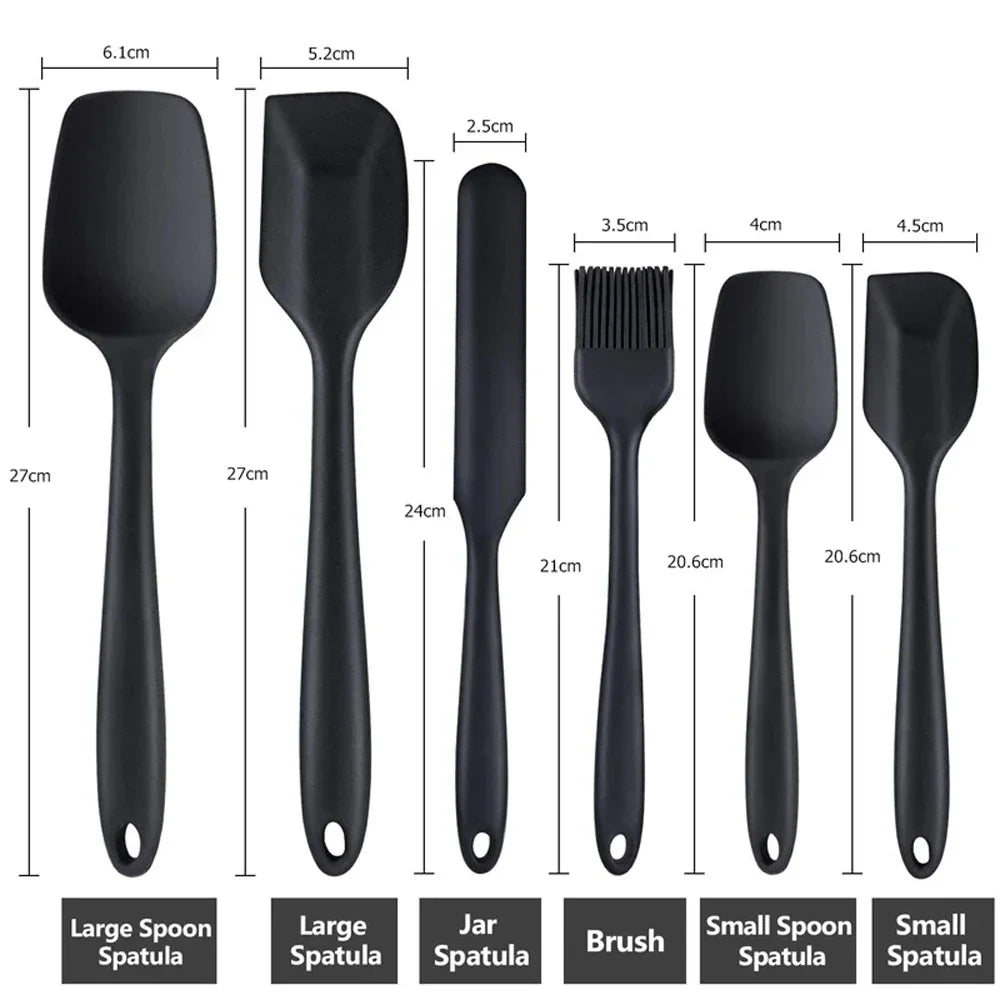 6-Piece Silicone Spatula Set – Food-Grade Non-Stick Heat-Resistant Spatulas for Cooking & Baking