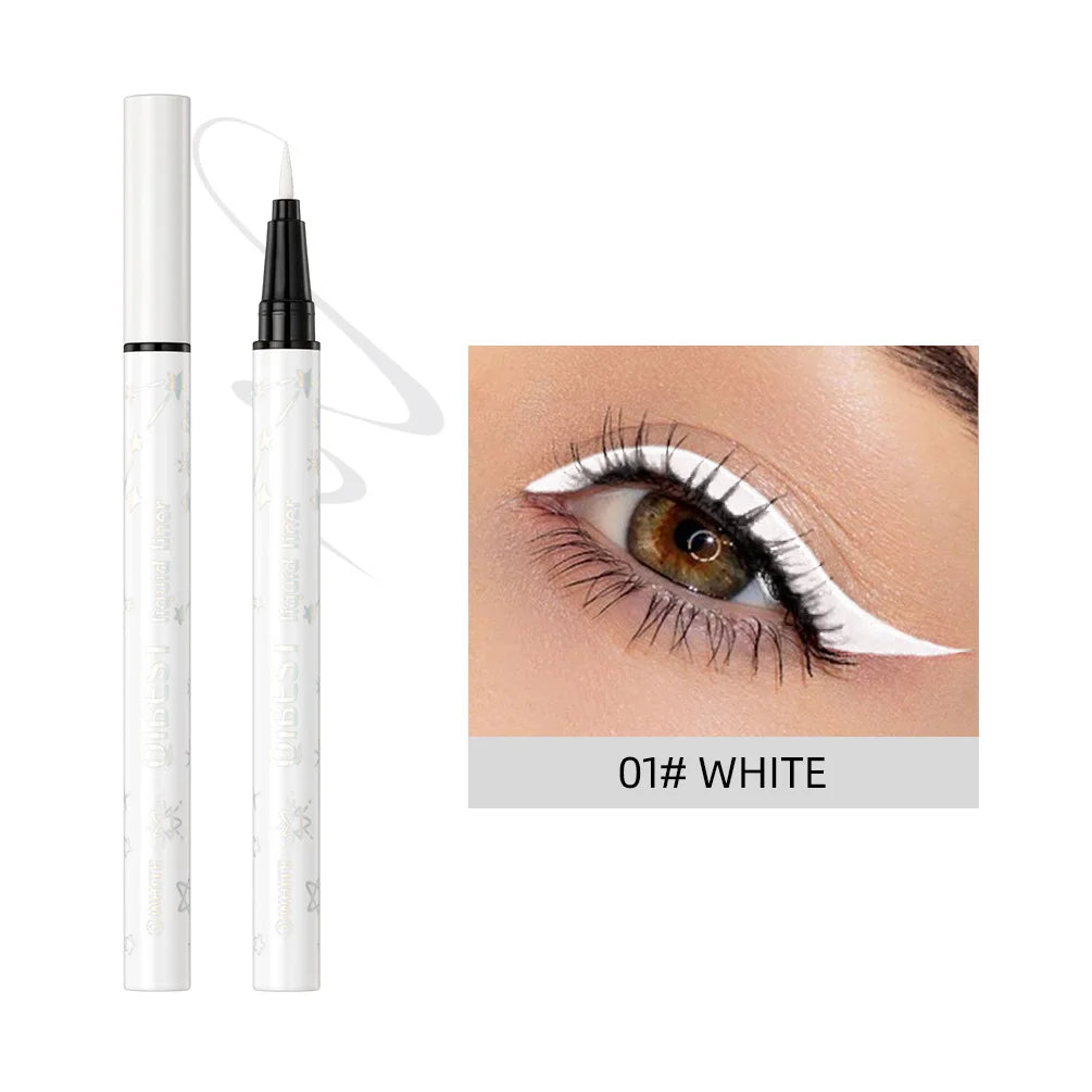 Crayon Eyeliner Ultra-Fin — waterproof, longue tenue, texture lisse, 12 couleurs vives, haute pigmentation, maquillage des yeux