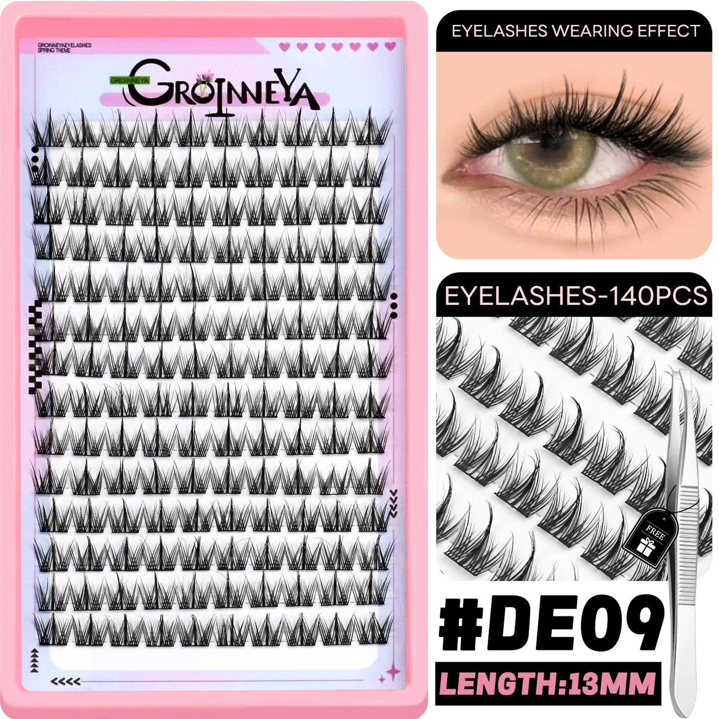 Grappes de cils DIY – Cils manga, multi-styles, effet naturel – Faux cils pour extensions et maquillage professionnel