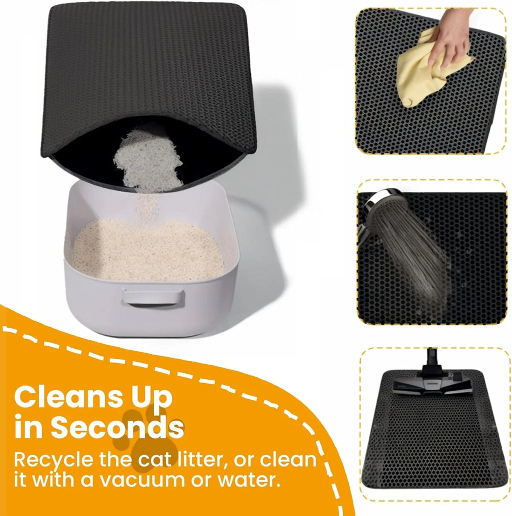 Large Double-Layer Cat Litter Mat – Waterproof Non-Slip Litter Trap