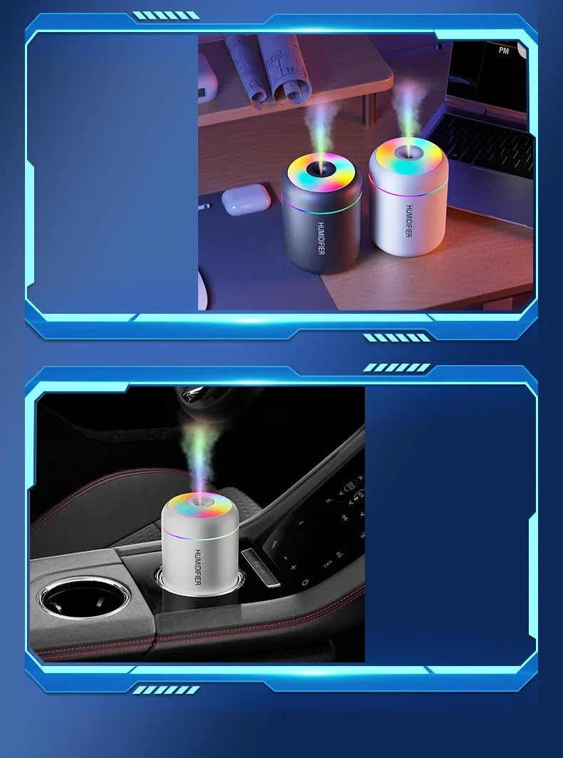 Mini USB Aroma Diffuser – 180ML Essential Oil Humidifier for Car, Home & Bedroom
