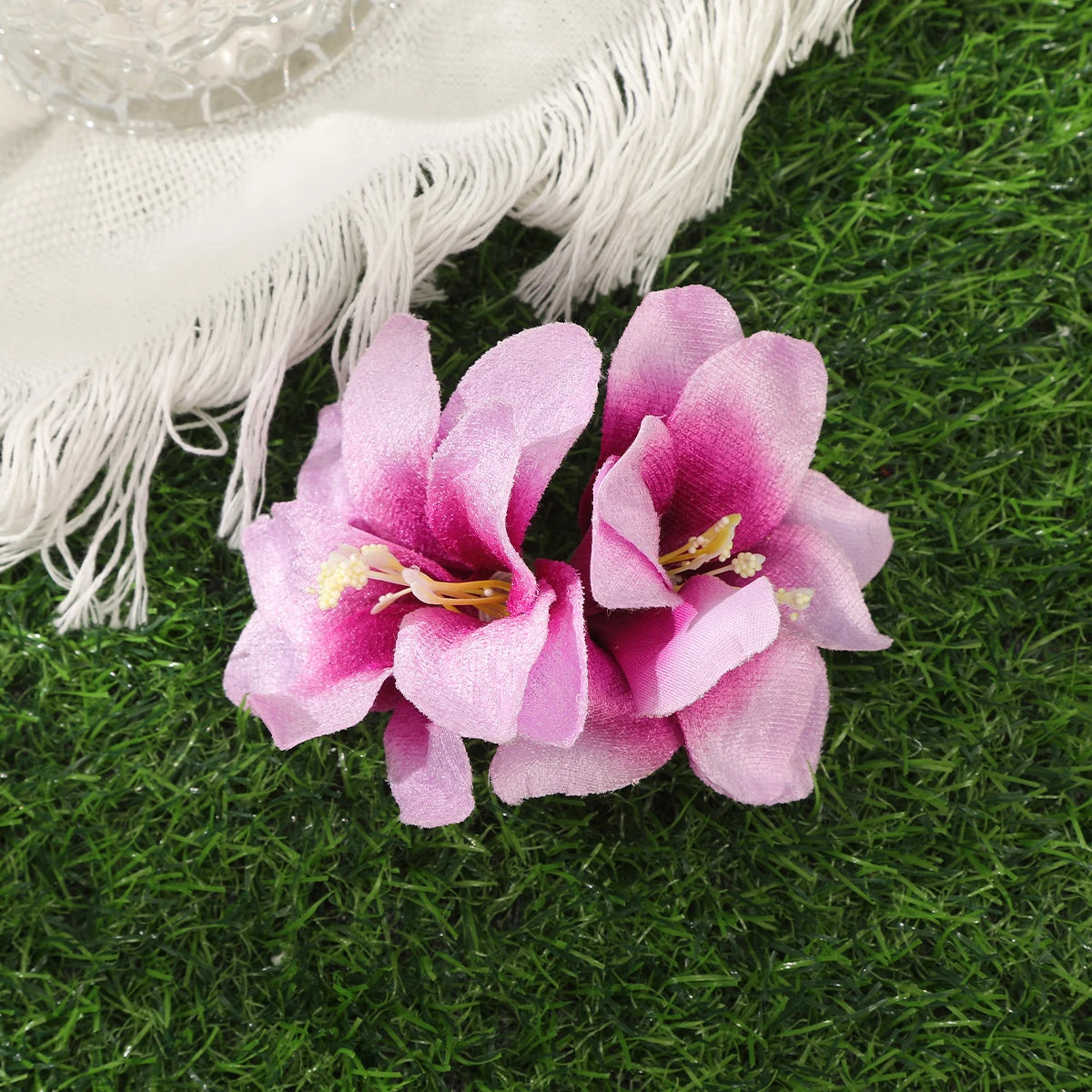« Barrettes Femme – Fleurs Orchidée, Style Bohème »