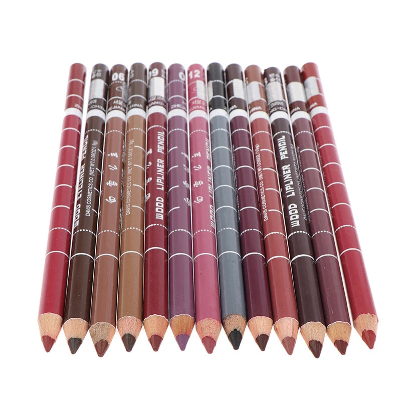 Crayon à Lèvres Professionnel en Bois – Waterproof, Doux, Longue Tenue, Maquillage pour Femmes, 28 Couleurs