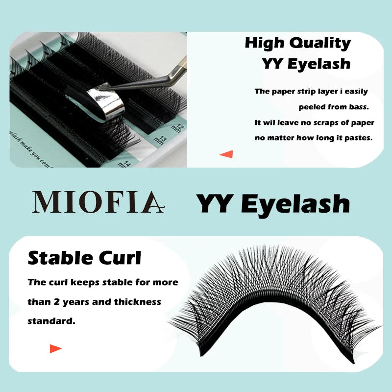 Extensions de cils en Y – Cils premium à double couche, forme Y/YY, ultra doux et légers – Faux cils en vison