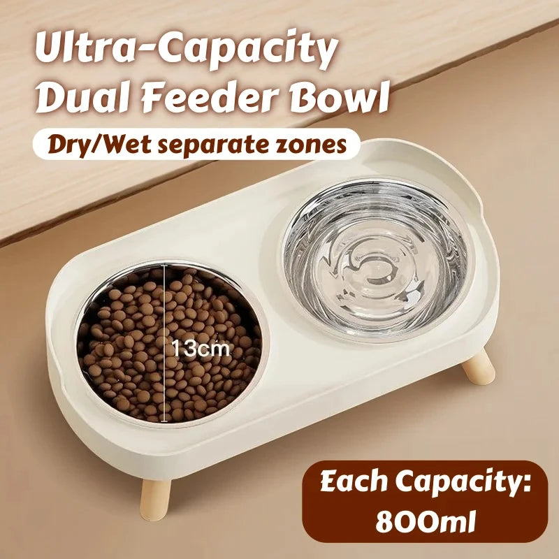 Colorful Elevated Pet Feeder – Dual Stainless Steel Bowls with Neck Support