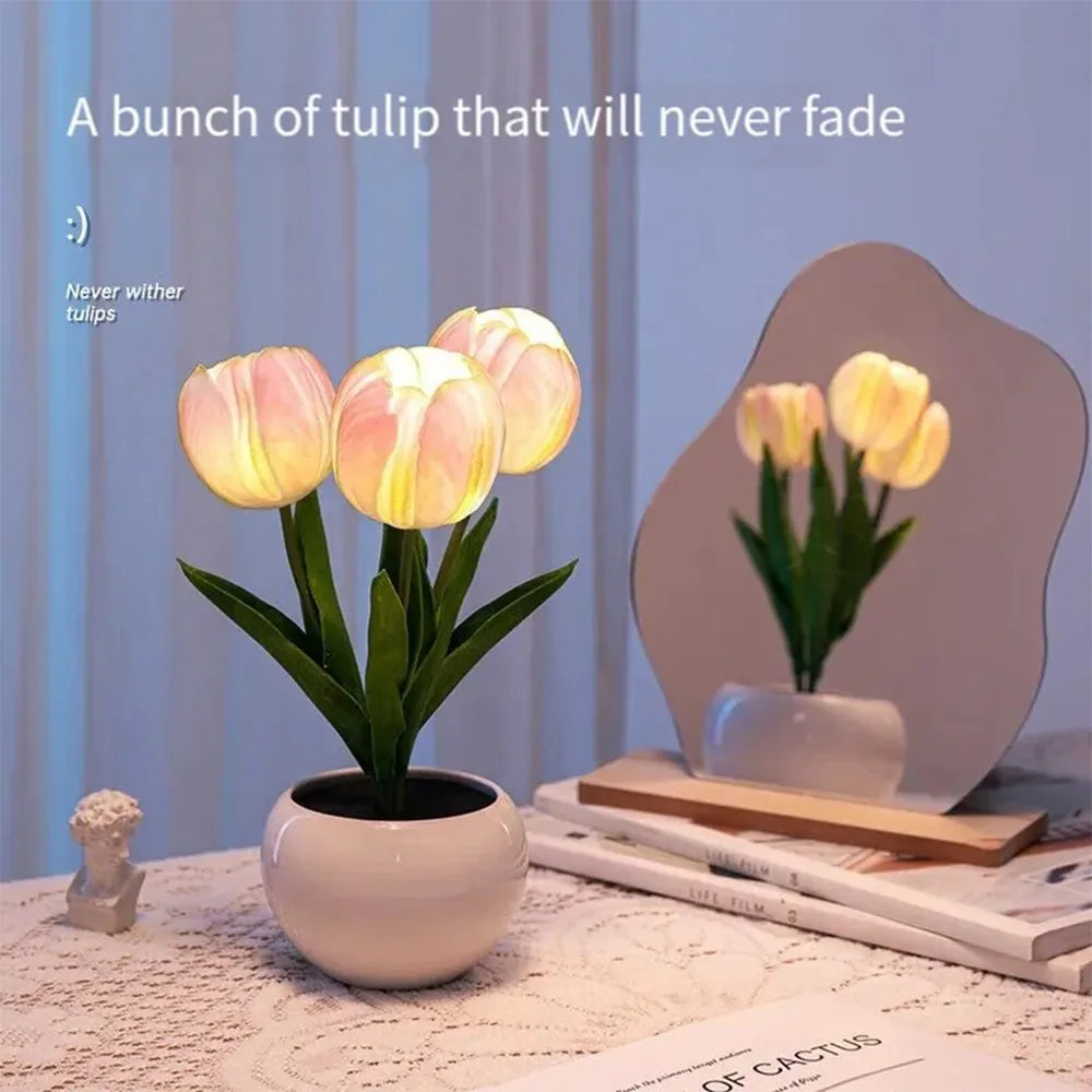 LED Tulip Flower Lamp – Romantic Night Light & Room Decor Gift