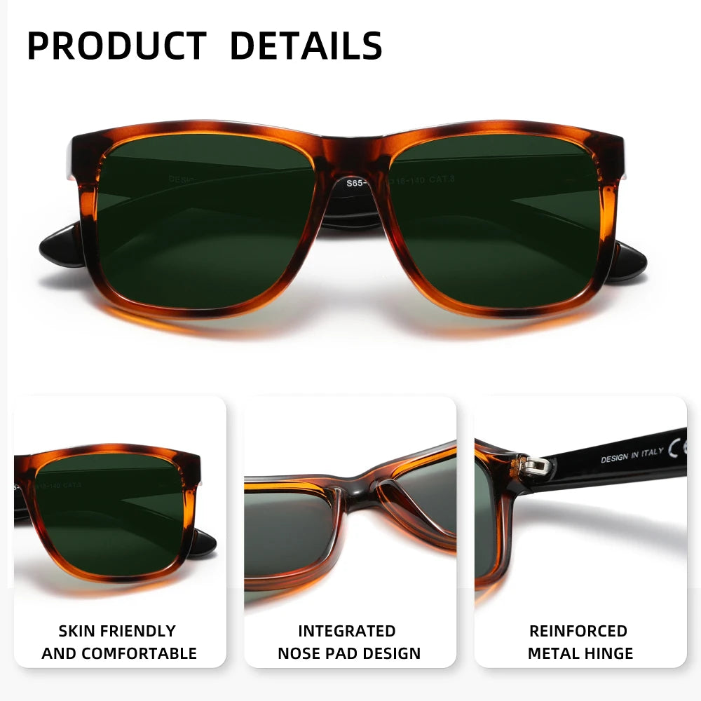 « Lunettes de soleil  – Unisexes, Carrées & Polarisées UV400 »