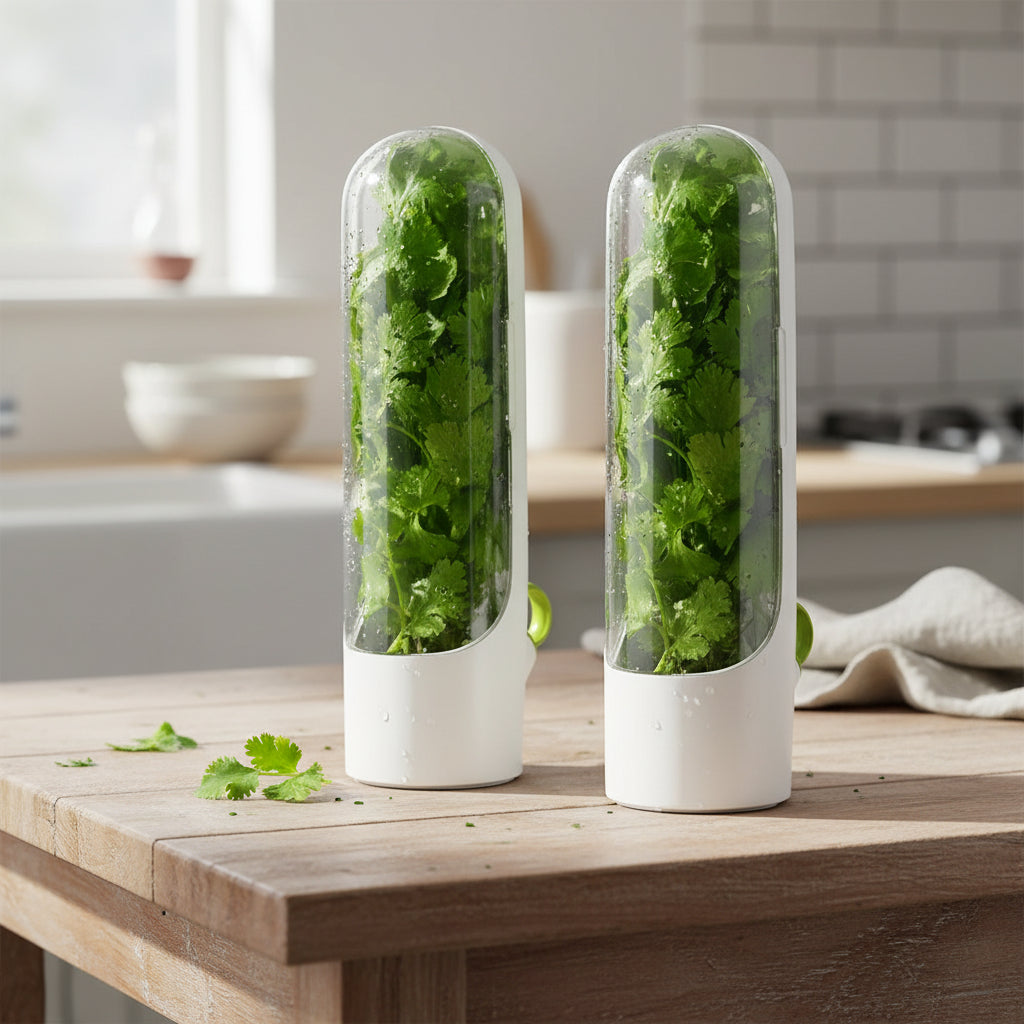 Fresh Herb Keeper Storage Container – Herb & Vegetable Preservation Bottle