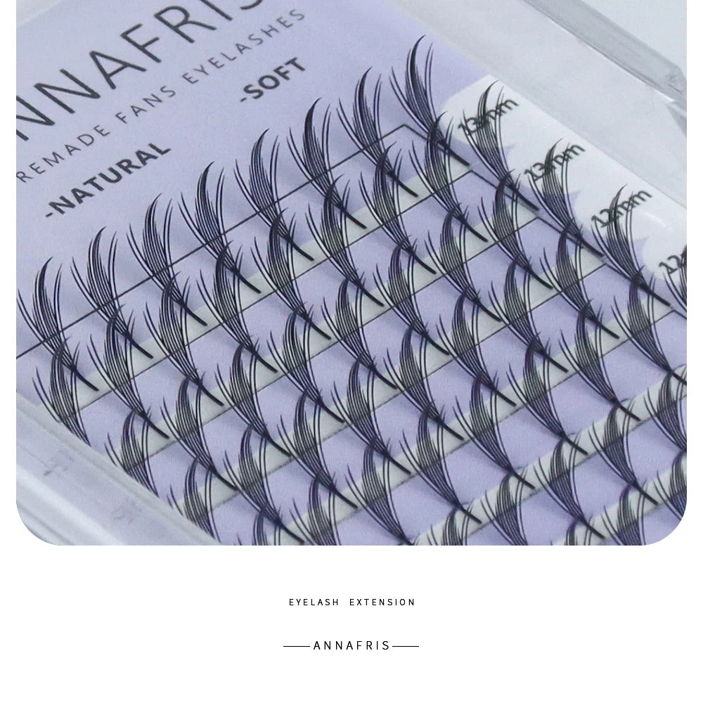 Extensions de cils – Éventails prémontés, cils naturels en cachemire, style manga – Faux cils doux et naturels