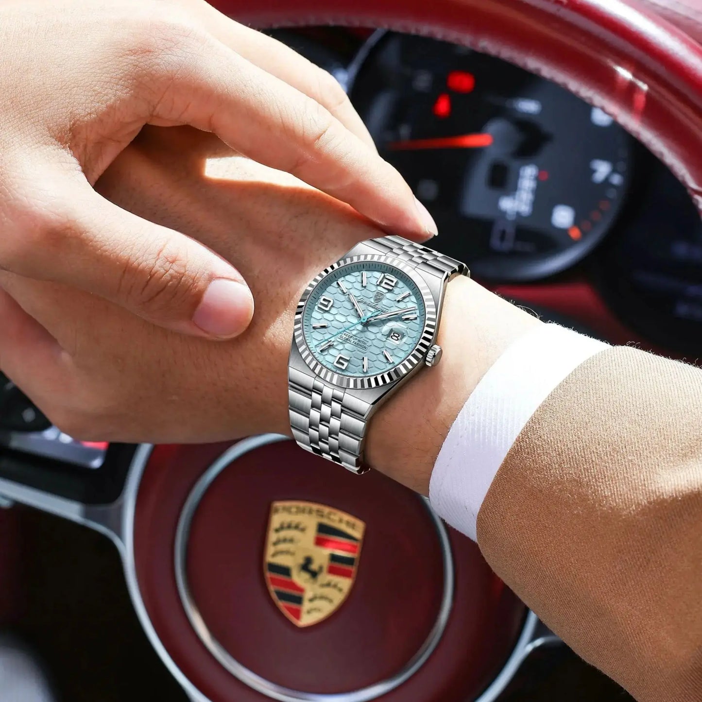 Haute qualité Original hommes horloge étanche lumineux Date luxe homme montre en acier inoxydable Quartz hommes montres mâle + boîte