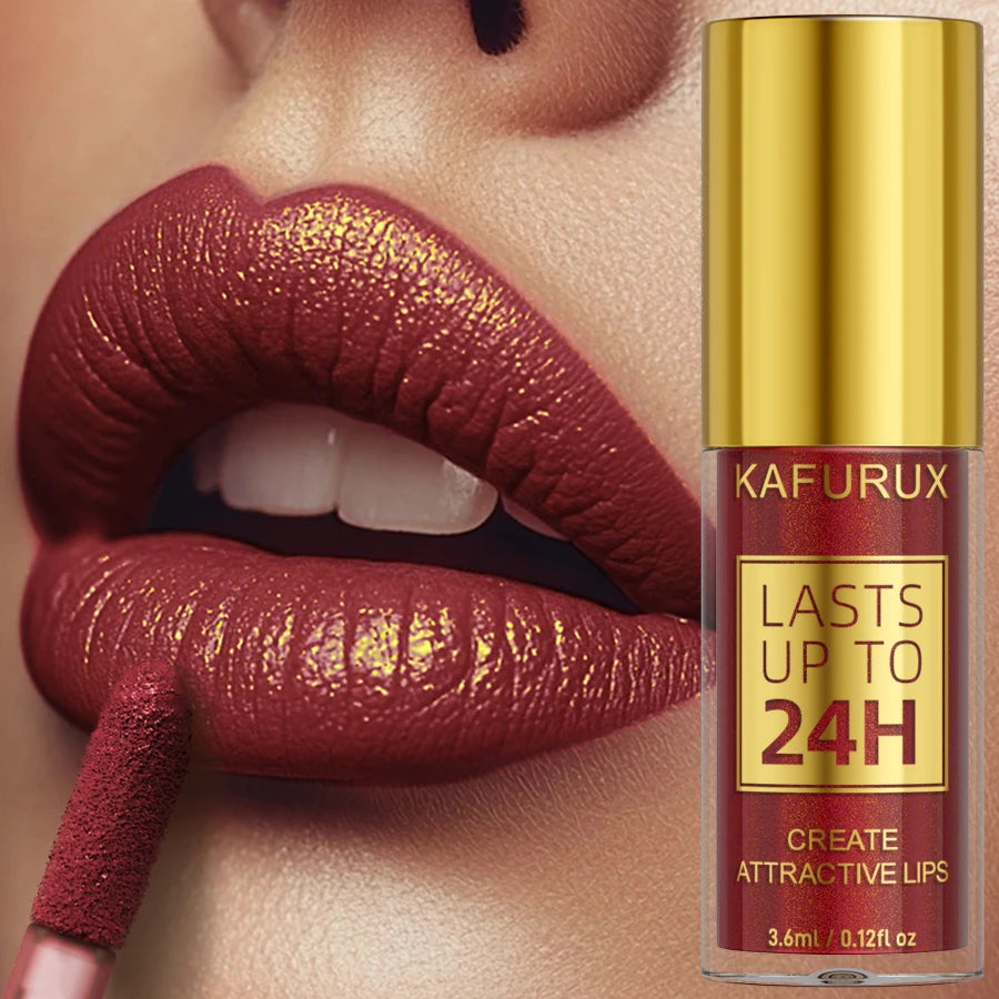 Rouge à lèvres métallique à paillettes, 14 couleurs, brillant, longue durée, liquide imperméable, maquillage, huile, teinte, cadeaux pour W