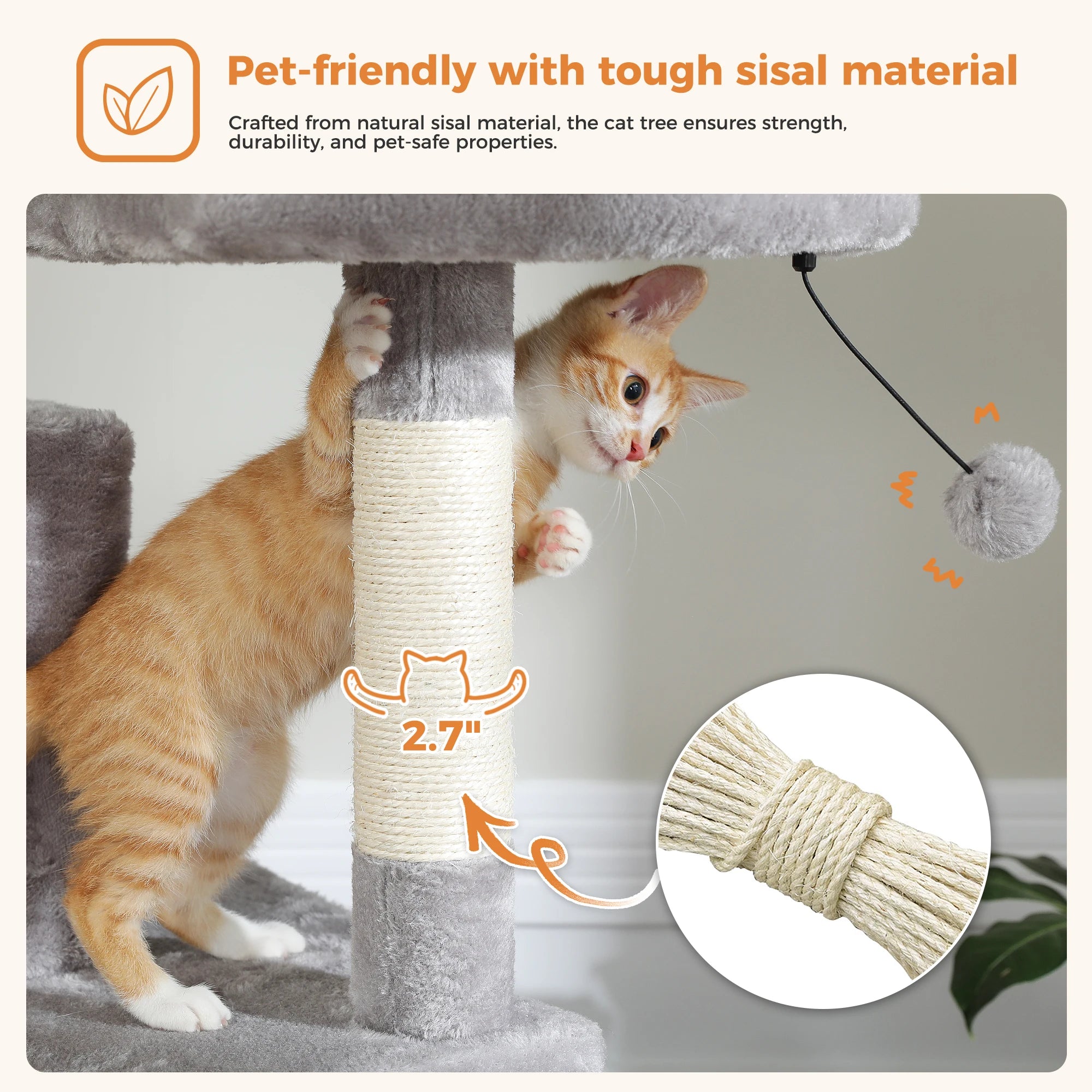 Multi-Level Cat Tree Tower – Cat Condo, Hammock & Scratching Activity Center
