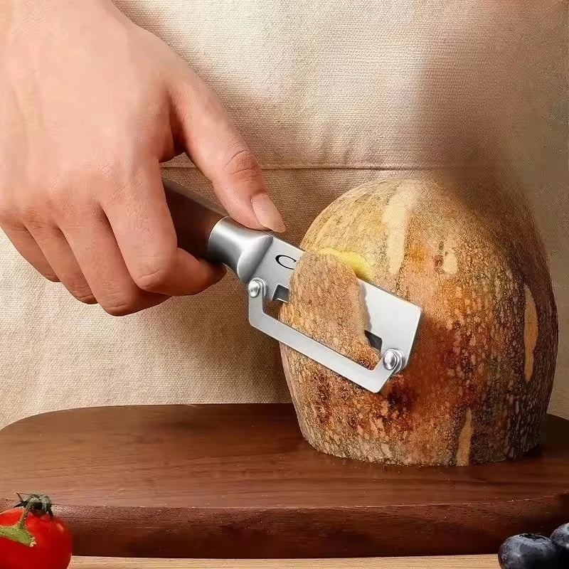 Multifunction Stainless Steel Peeler with Wooden Handle – Durable Fruit & Vegetable Peeling and Slicing Tool