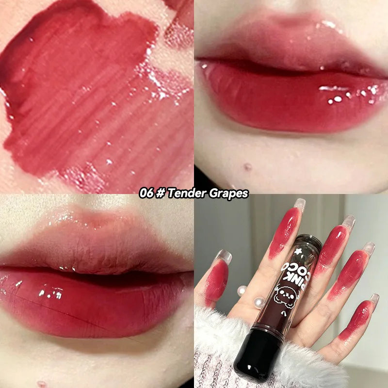 Gloss à lèvres – Finition miroir et longue tenue | Brillance éclatante | Idéal pour étudiants | Rouge à lèvres nude illuminant le teint