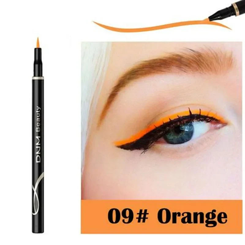 Set 12 Crayons Eyeliner Liquide – Waterproof, Facile à Appliquer, Mat, Couleurs Bleu, Rouge, Vert, Blanc, Or et Marron