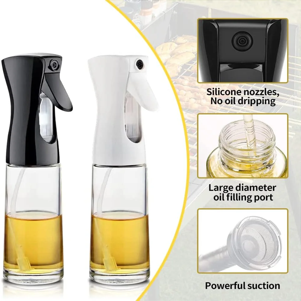 Reusable Olive Oil Sprayer Bottle – Food-Grade Oil & Vinegar Mist Dispenser for Cooking, BBQ & Kitchen Use